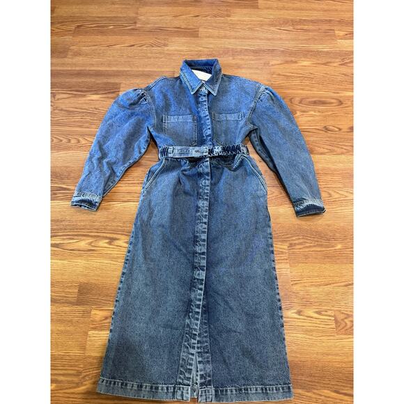 REMAIN Birger Christensen Dahlia Stone Wash denim midi dress size 40/ US 8 - Picture 16 of 16
